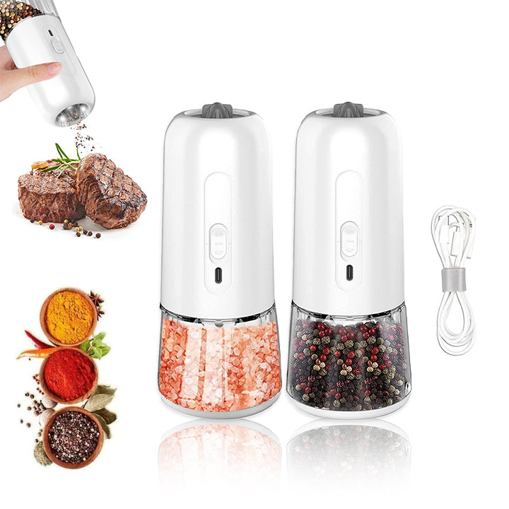 Gravity Pepper Mills Electric Salt And Pepper Grinder Adjustable Coarseness With LED Light Kitchen Gadgets - DCCOMPUTERS